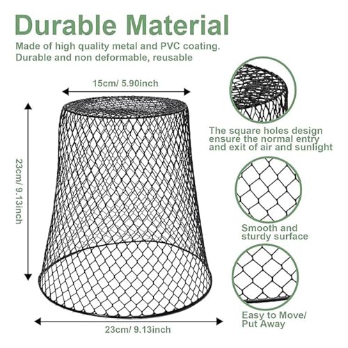 Wire Mesh Round Waste Basket 9 inch Black C342990
