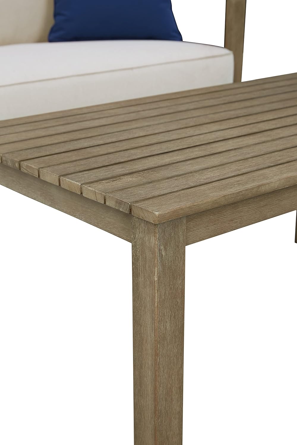 Beige Eucalyptus Patio Loveseat with Table G248