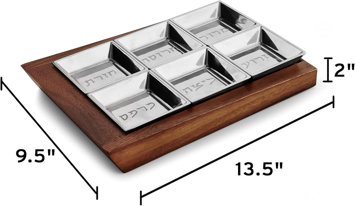Wood and Alloy Seder Plate W67418