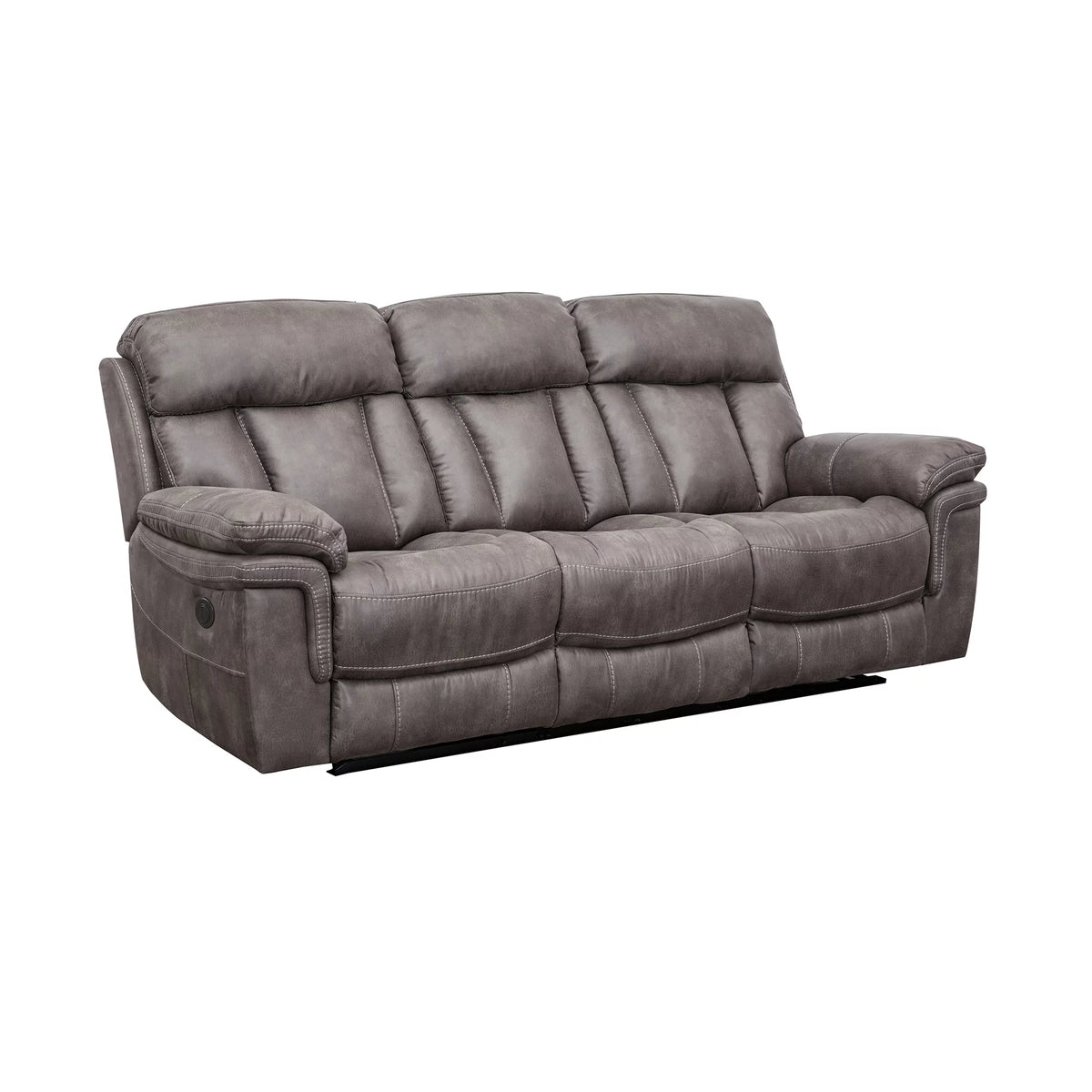 Gunmetal Fabric Power Reclining Sofa V328