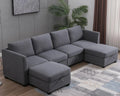 Dark Grey 6 Seater Modular Sectional Sofa with Storage A8673