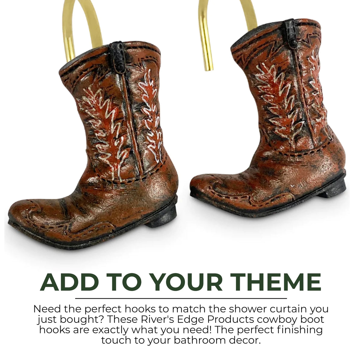 Cowboy Boot Shower Curtain Hooks X8603