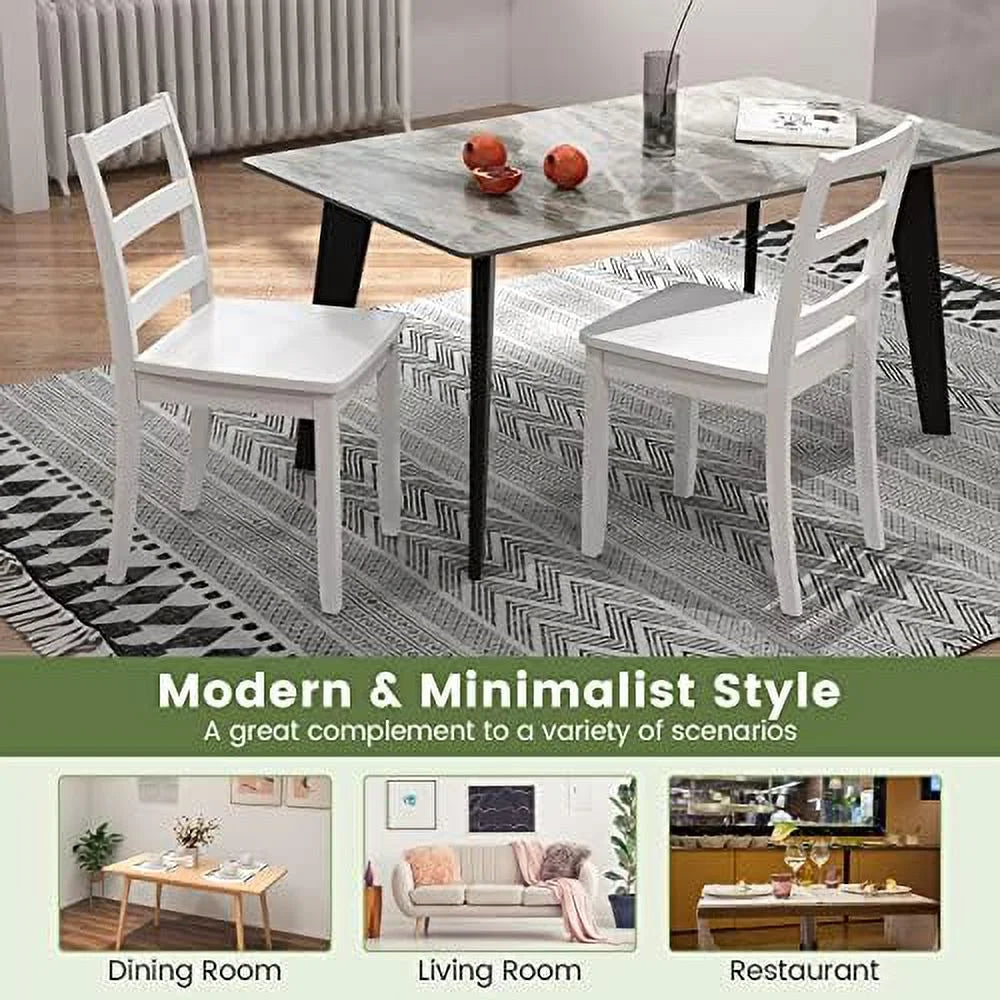 Dining Chairs Set of 4 Ladder Back Armless C833