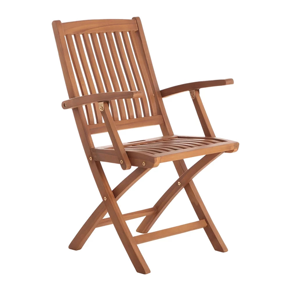 Brown Folding Chair with Arm Rests M44856