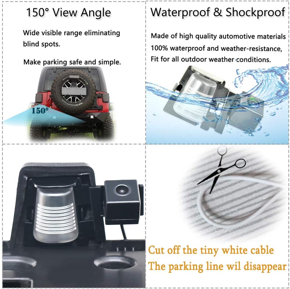 Rear View Reverse Camera Kit for Jeep Wrangler JK Unlimited Pack of 2 P251800