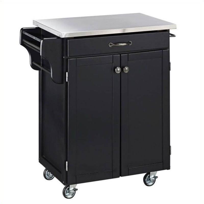 Black Stainless Steel Top Kitchen Cart U25024