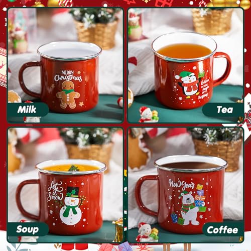 12 Pcs 12oz Stackable Enamel Coffee Cups F8225
