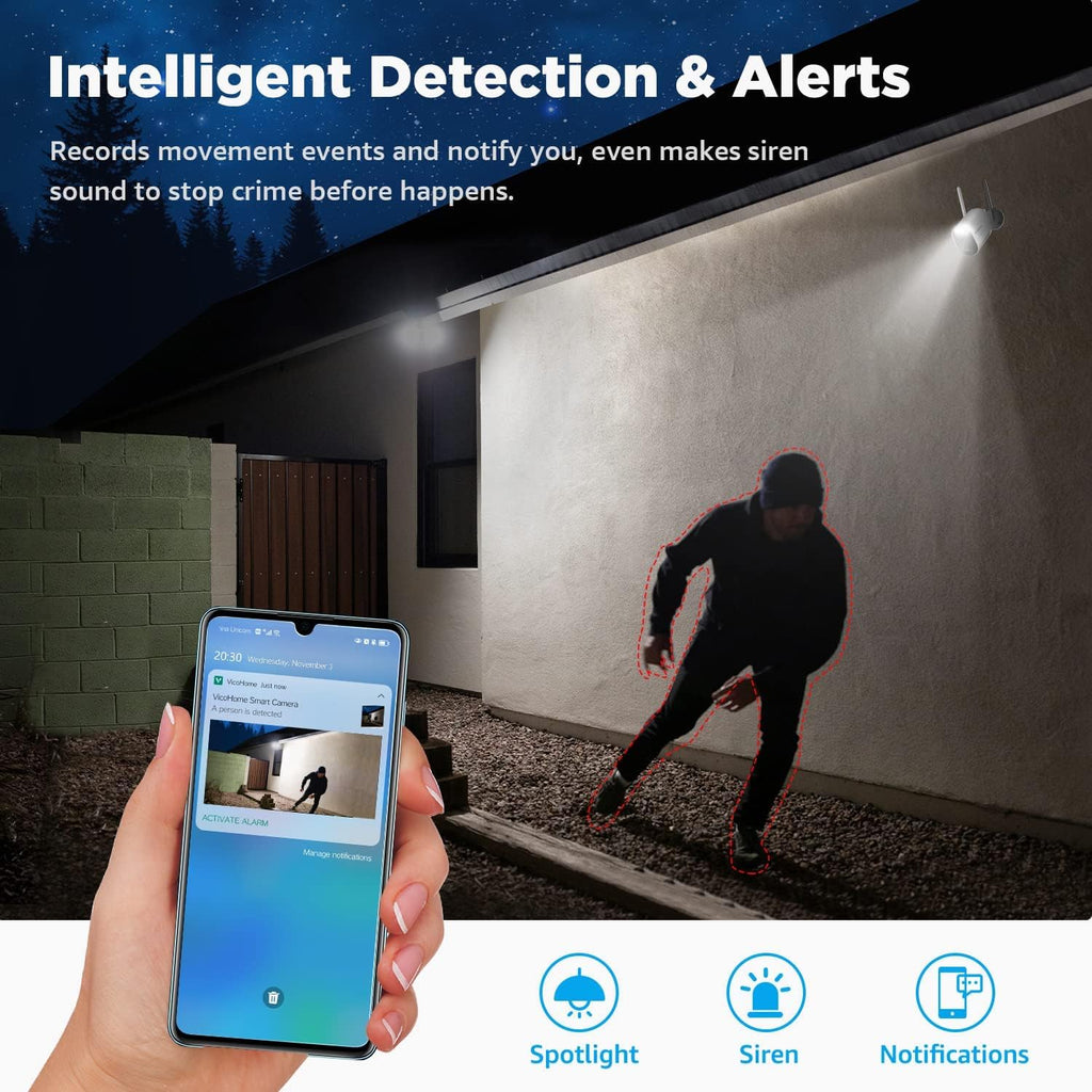 Wireless 1080P Rechargeable Battery Powered Security Camera with Siren Alarm T8504