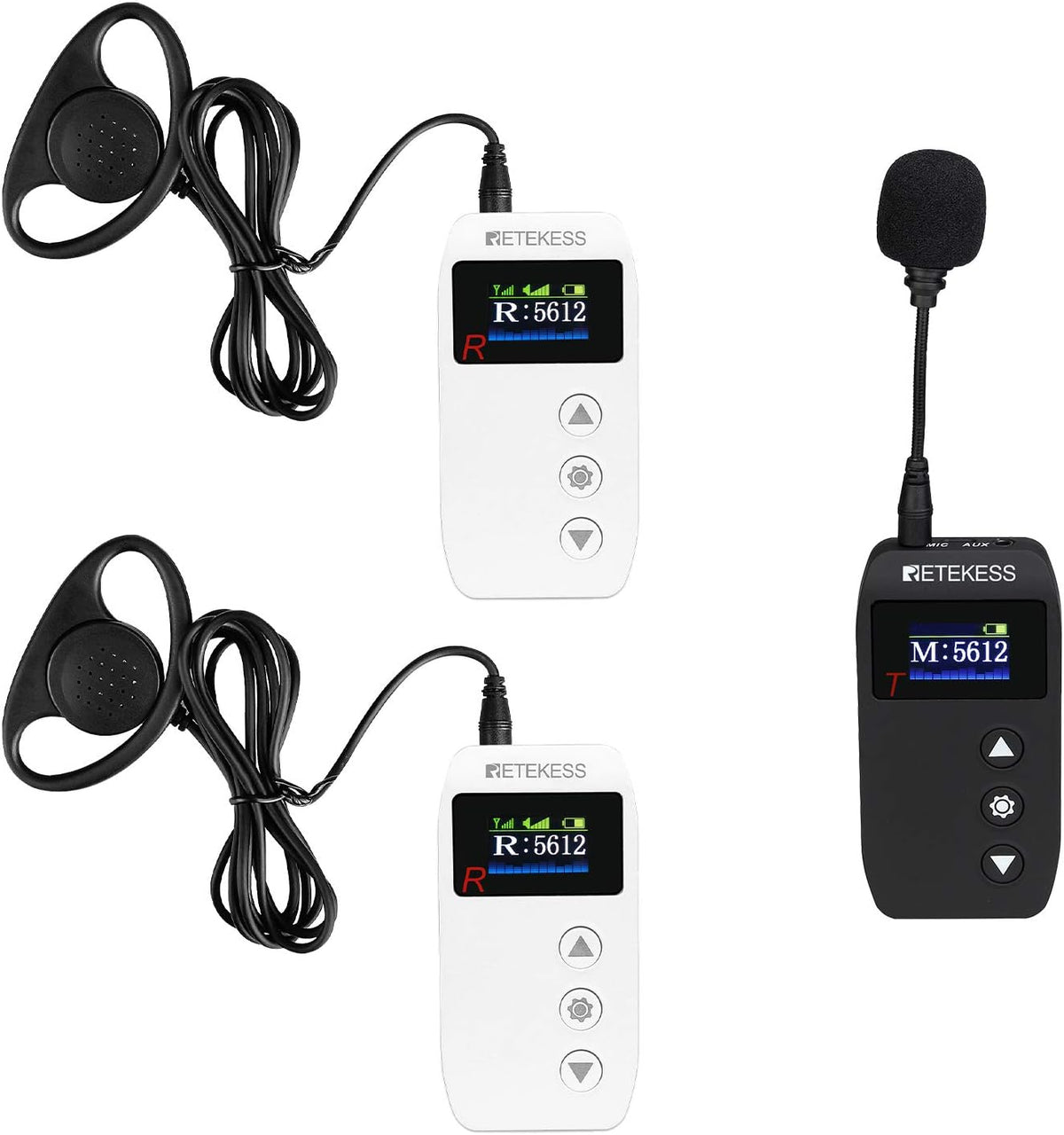 Wireless Tour Guide System with Magnetic Charging, 328ft Long Range, AUX MIC Dual Input I471