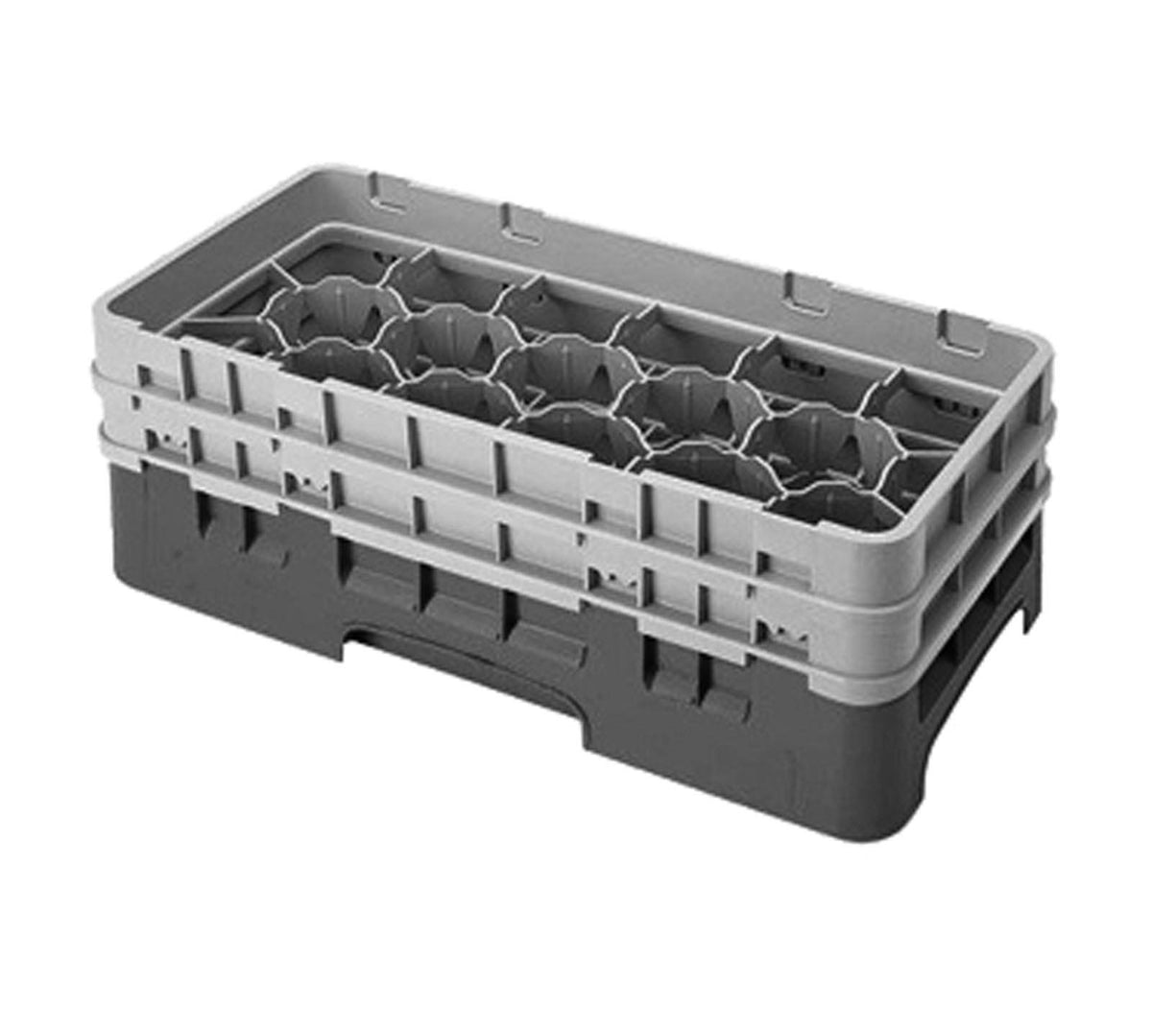 Sherwood Green Glass Rack with 17 Compartments and 2 Gray Extenders D4590