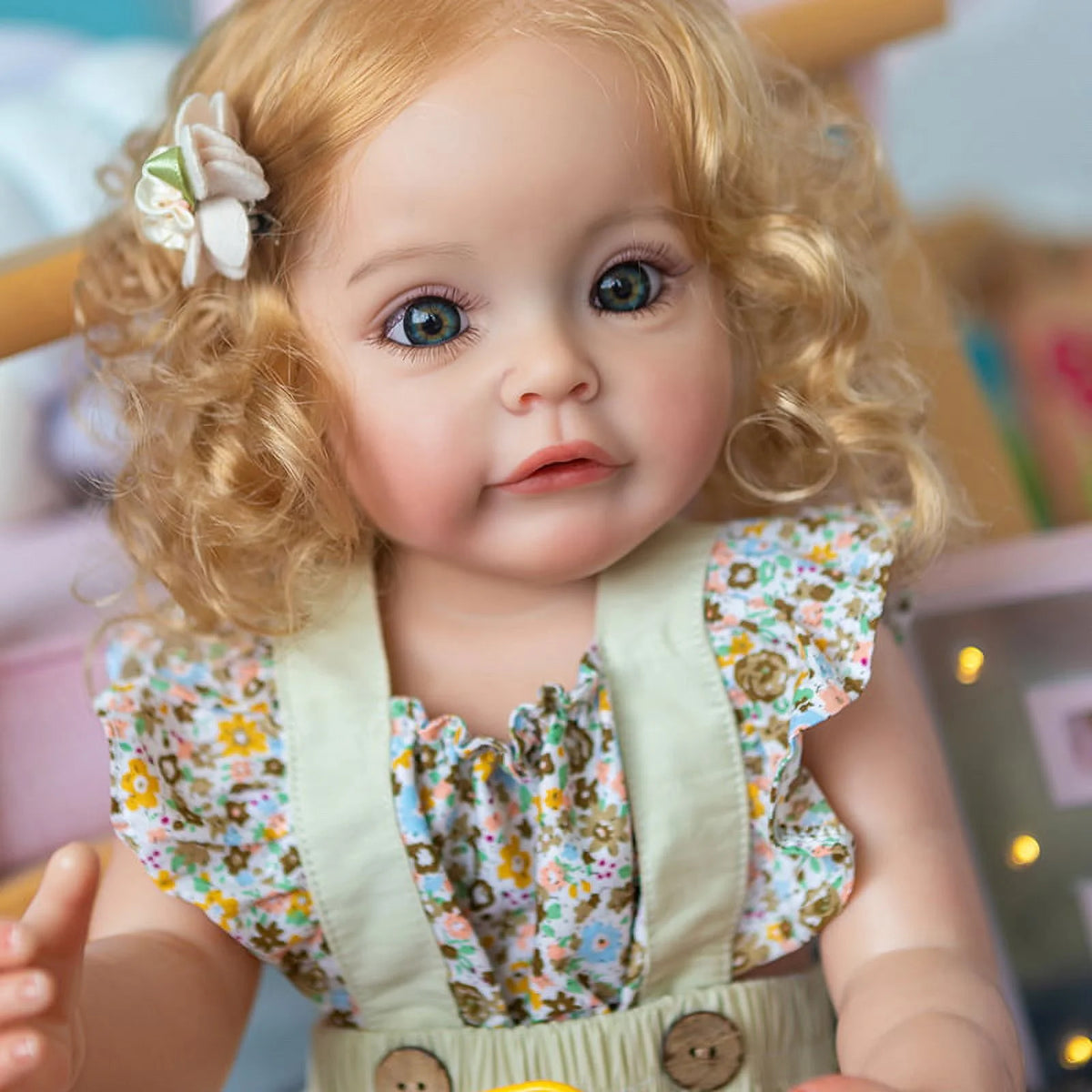 22inch Realistic Reborn Baby Dolls Blonde Gold Hair Full Silicone Body Waterproof D6063