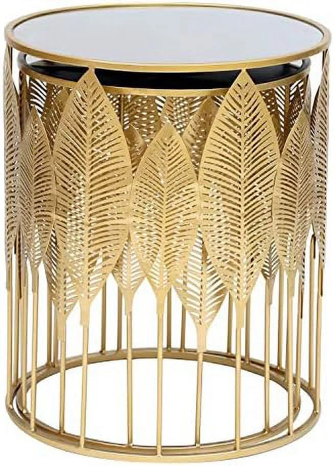 Gold Accent Metal Nesting Side Tables W147