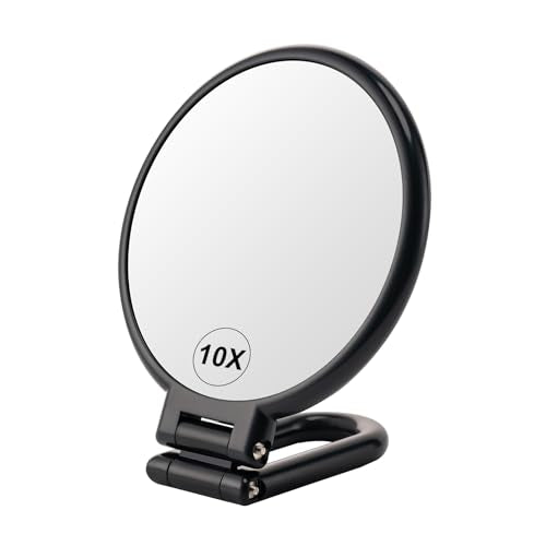 1X/10X Magnifying Double Sided Foldable Handheld Mirror P846457