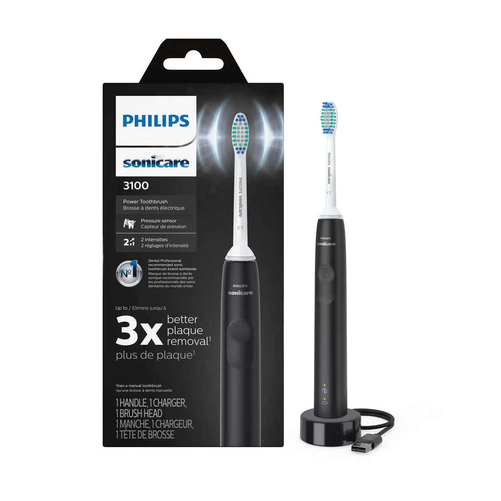Rechargeable Electric Toothbrush with Pressure Sensor, Black J669902