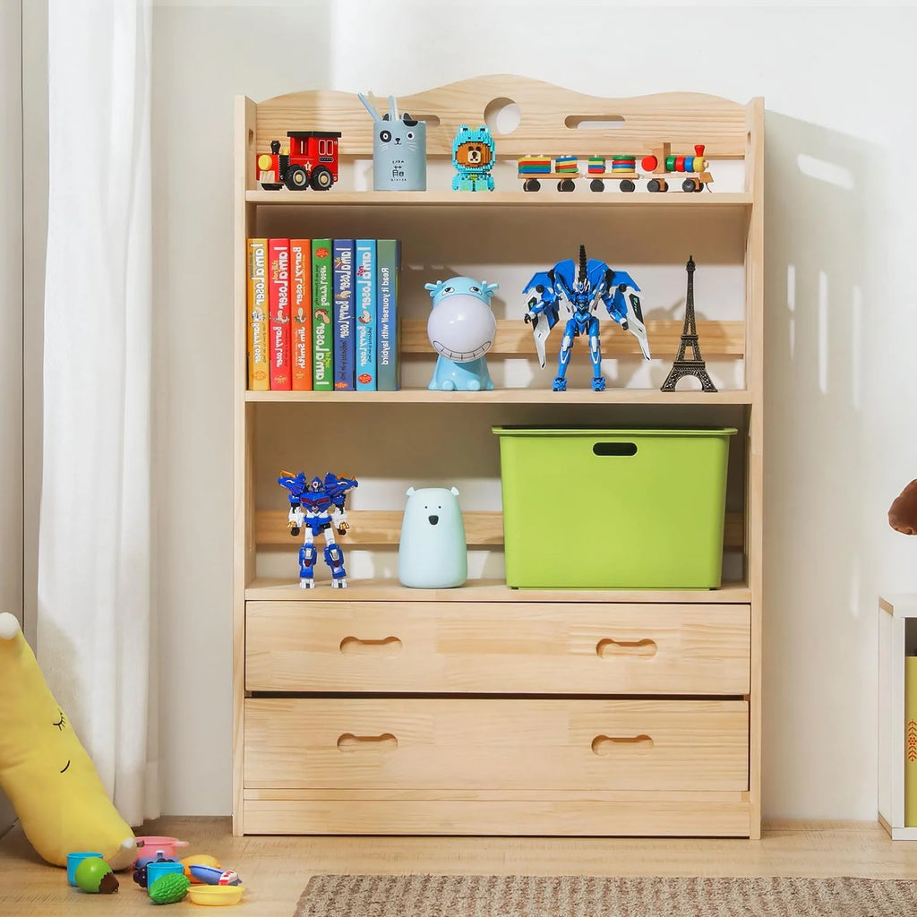 Wood Bookshelf with 2 Drawers U79071