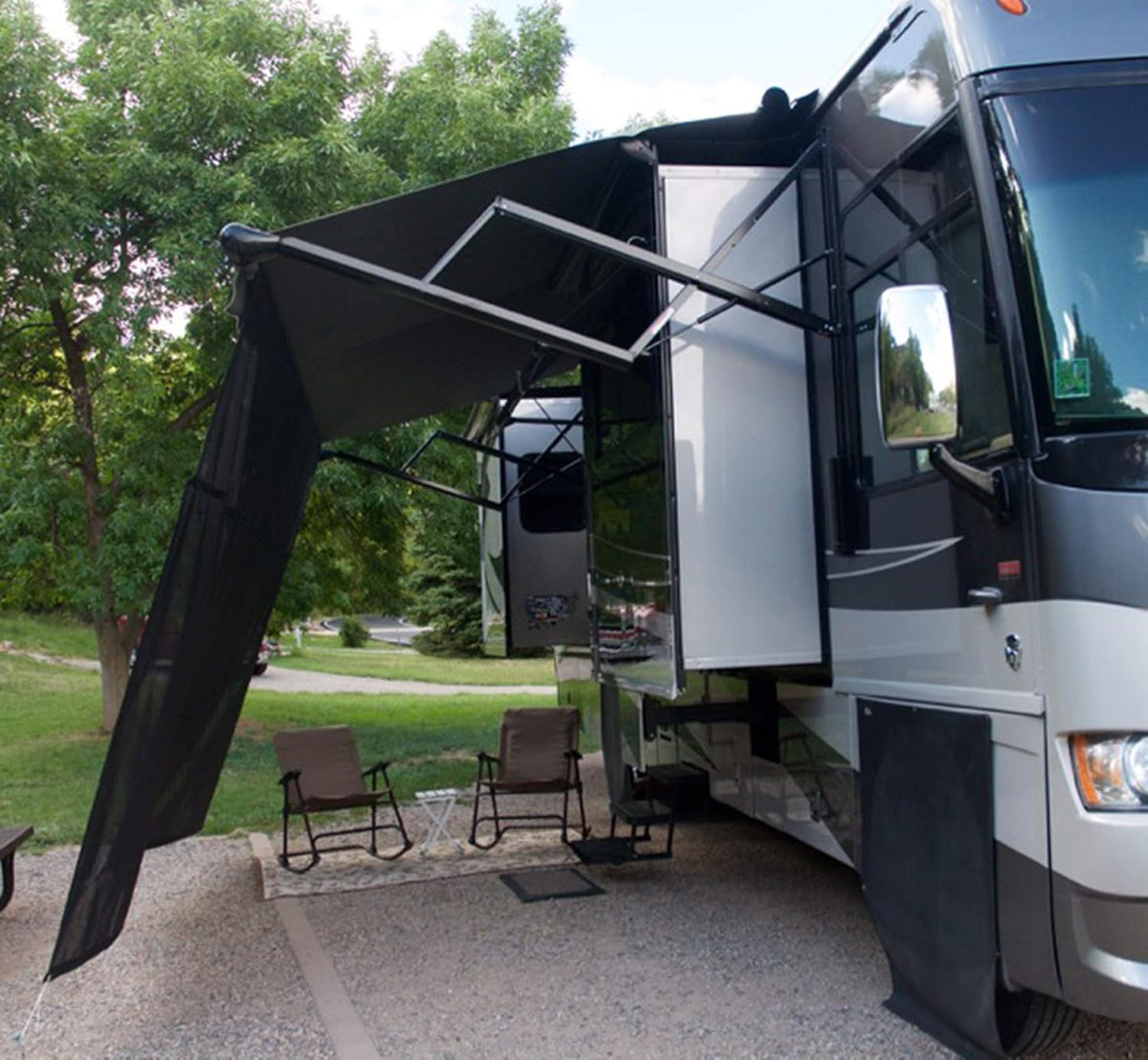 Black 19' x 9' Drop RV Awning X921