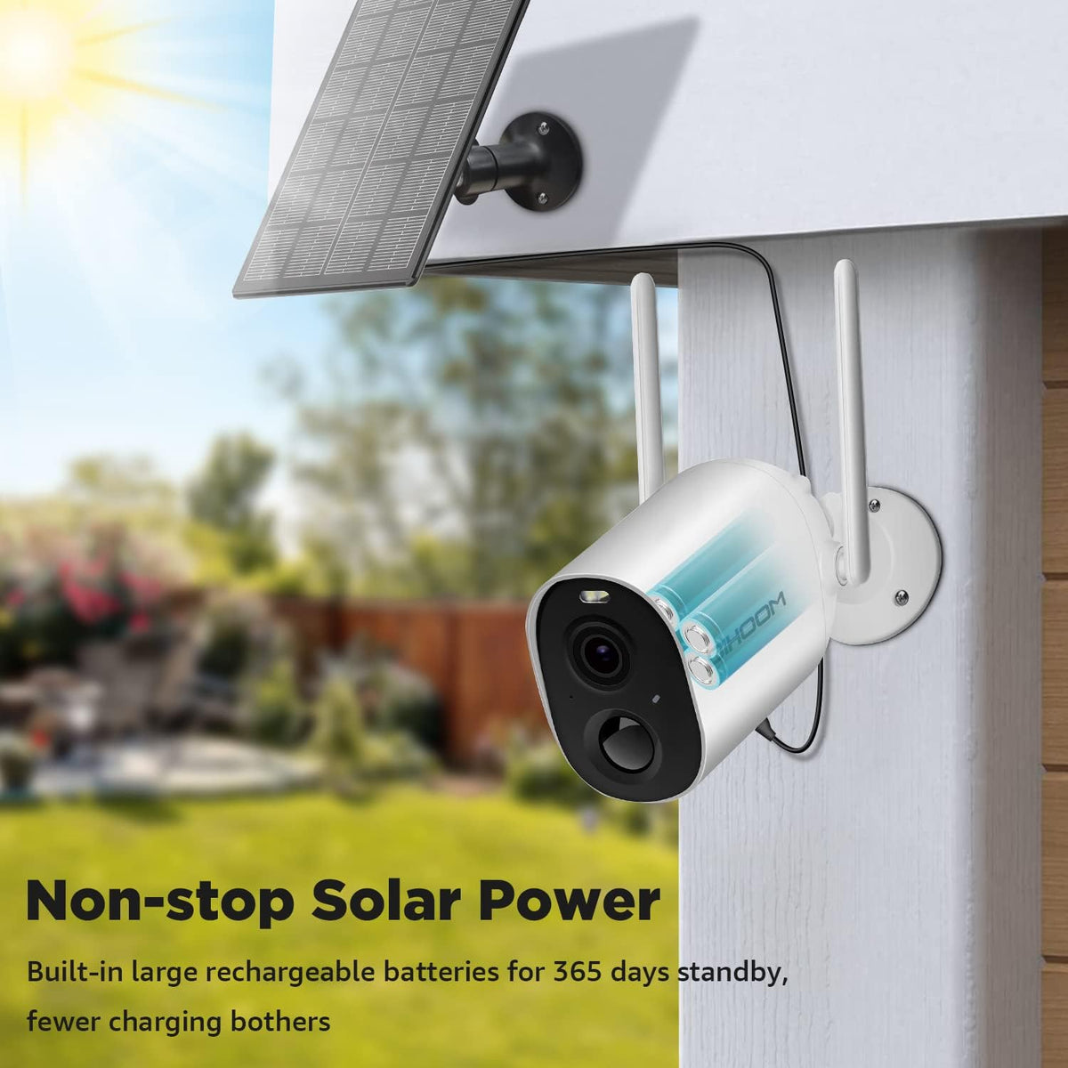 Wireless 1080P Rechargeable Battery Powered Security Camera with Siren Alarm T8504