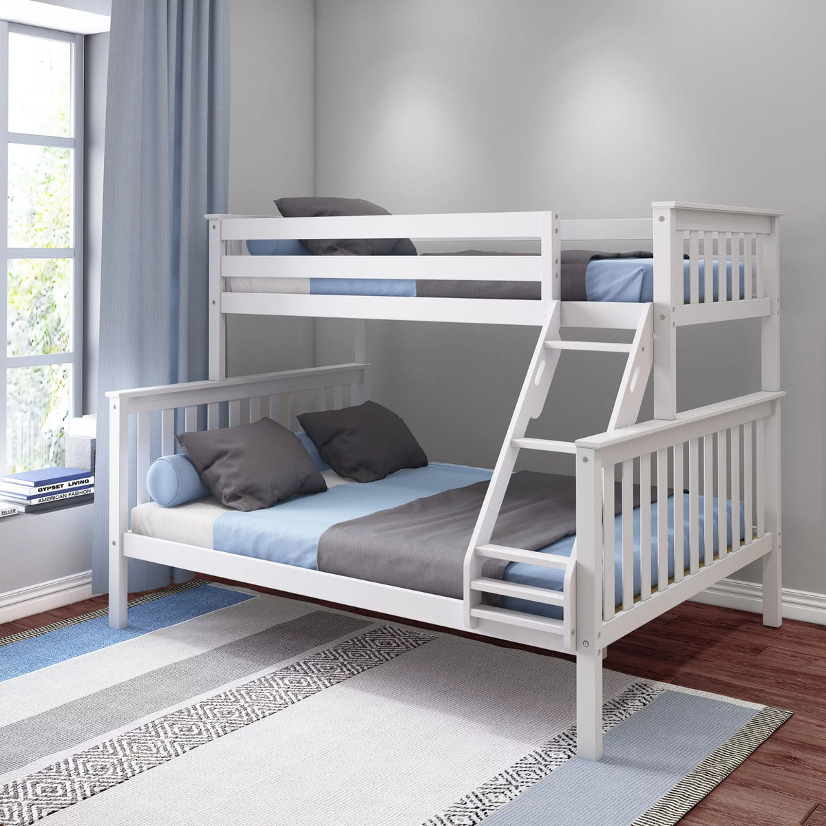 Solid Wood Twin XL over Queen Bunk Bed Y25303
