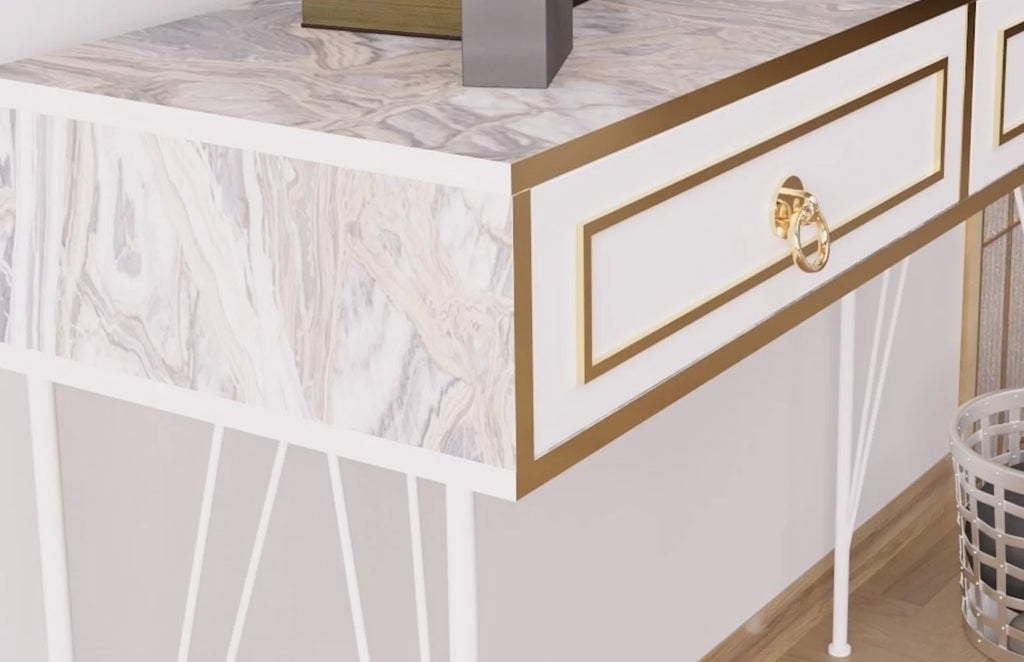 Metal Legs Wood Base Console Table U59324