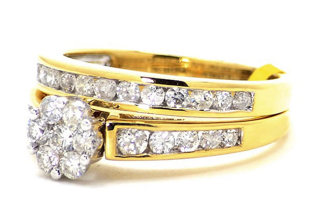 14K White Gold Diamond Cluster Flower Engagement Ring N79482