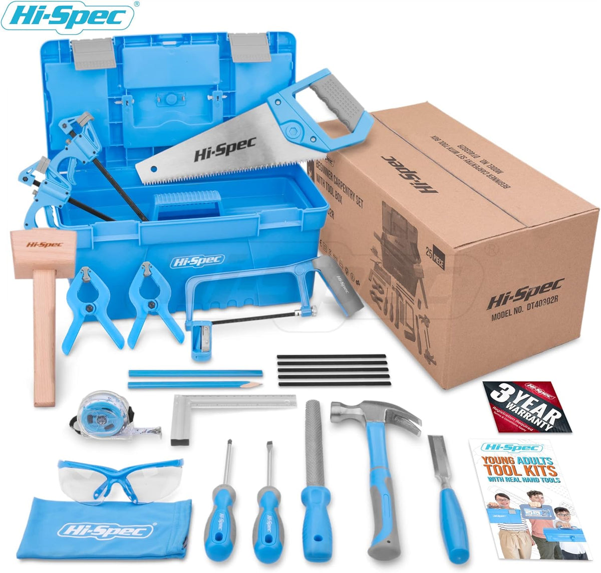 25 Piece Blue Tool Kit Set with Tool Box Y845233