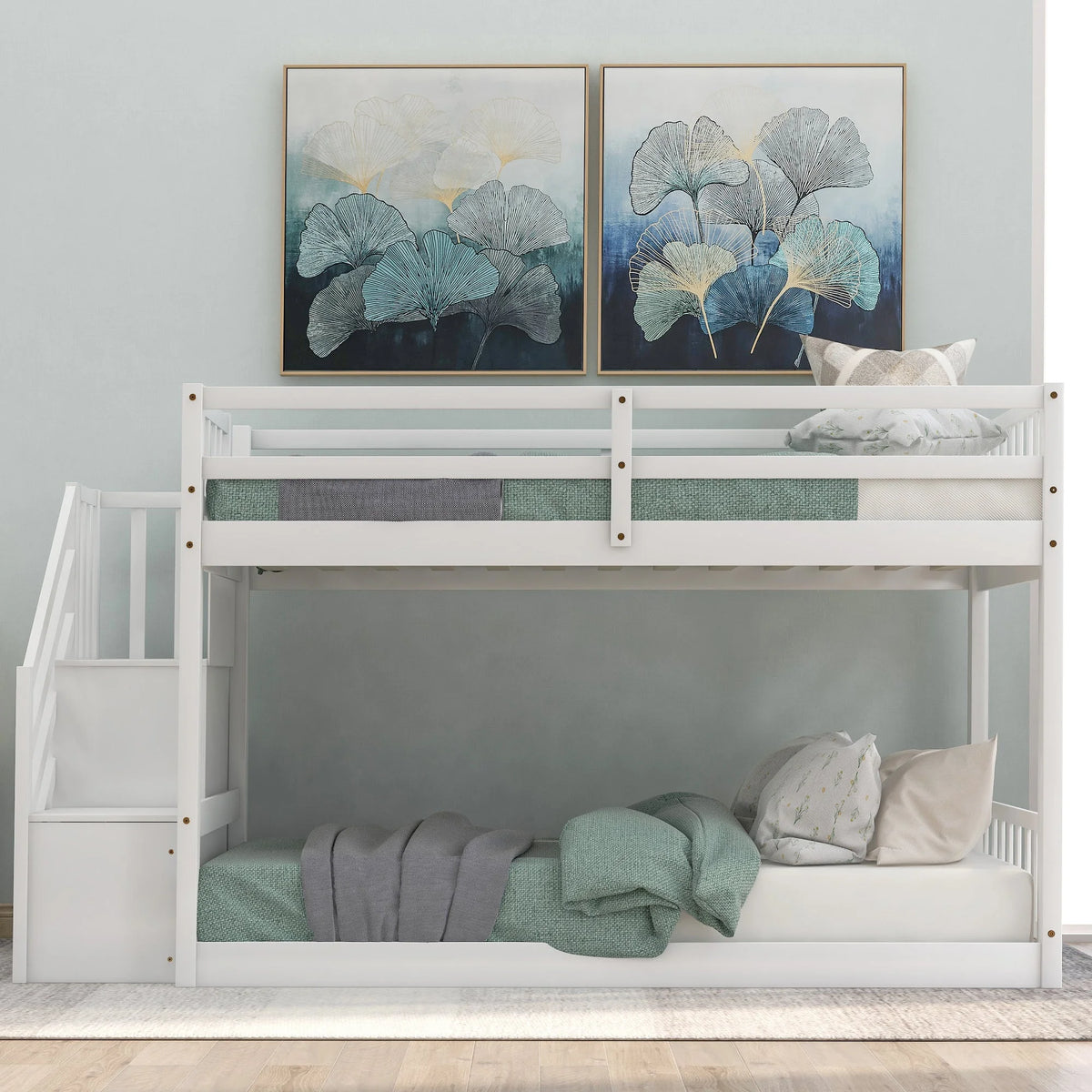 White Twin Loft Bed M34709