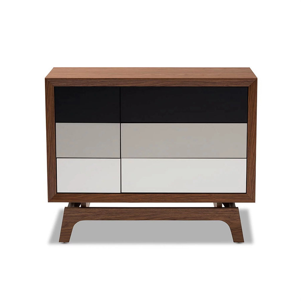 Multicolor Wood 6-Drawer Chest F738