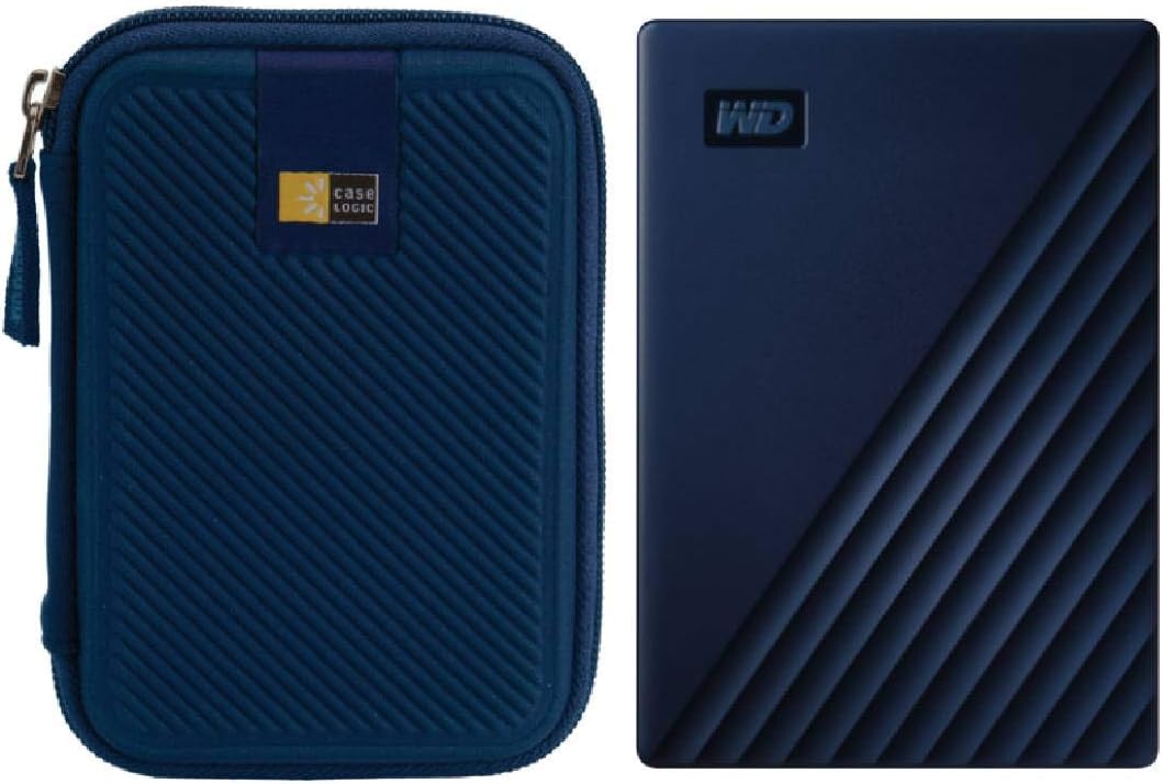 2TB Midnight Blue Portable External Hard Drive with Navy Blue Case K8877