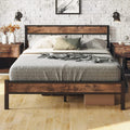 Queen Metal Bed Frame with Headboard J18830