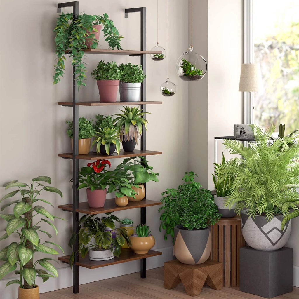 Wall Mounted 5 Tiers Ladder Shelves O64589