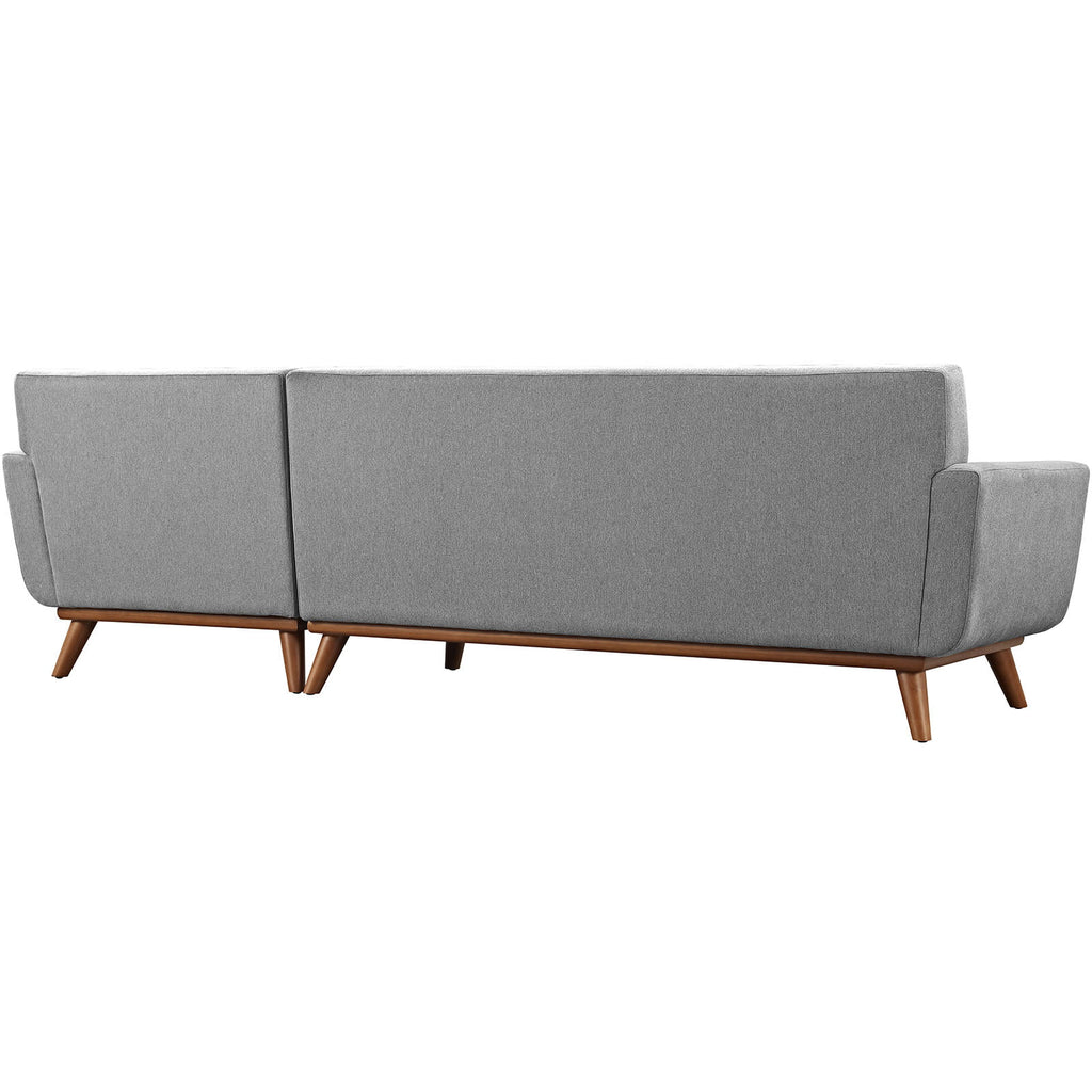Right-Facing Grey Fabric Sectional Sofa H55632