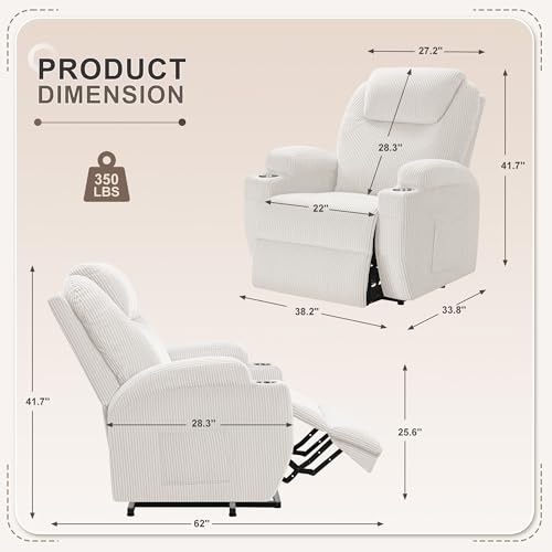 Power Lift Recliner Chair with Massage and 2 Cup Holders C557917