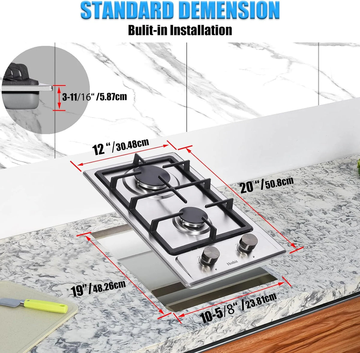 30" 5 Burner Built-in Stainless Steel Gas Cooktop R519772