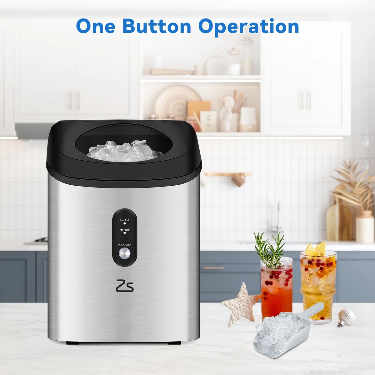 Countertop Nugget Ice Maker with Soft Chewable Pellet Ice U70392
