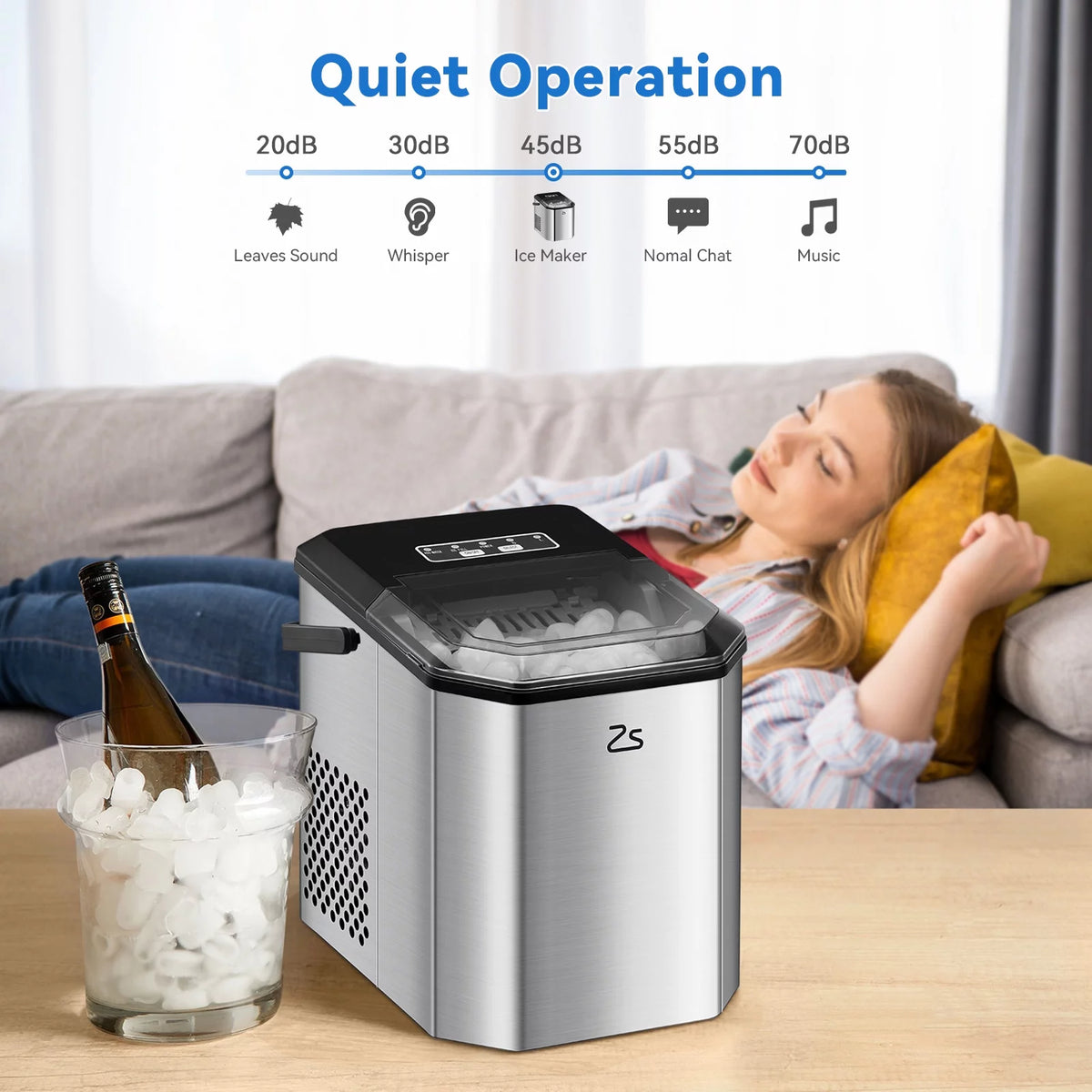 Countertop Nugget Ice Maker with Soft Chewable Pellet Ice U70392