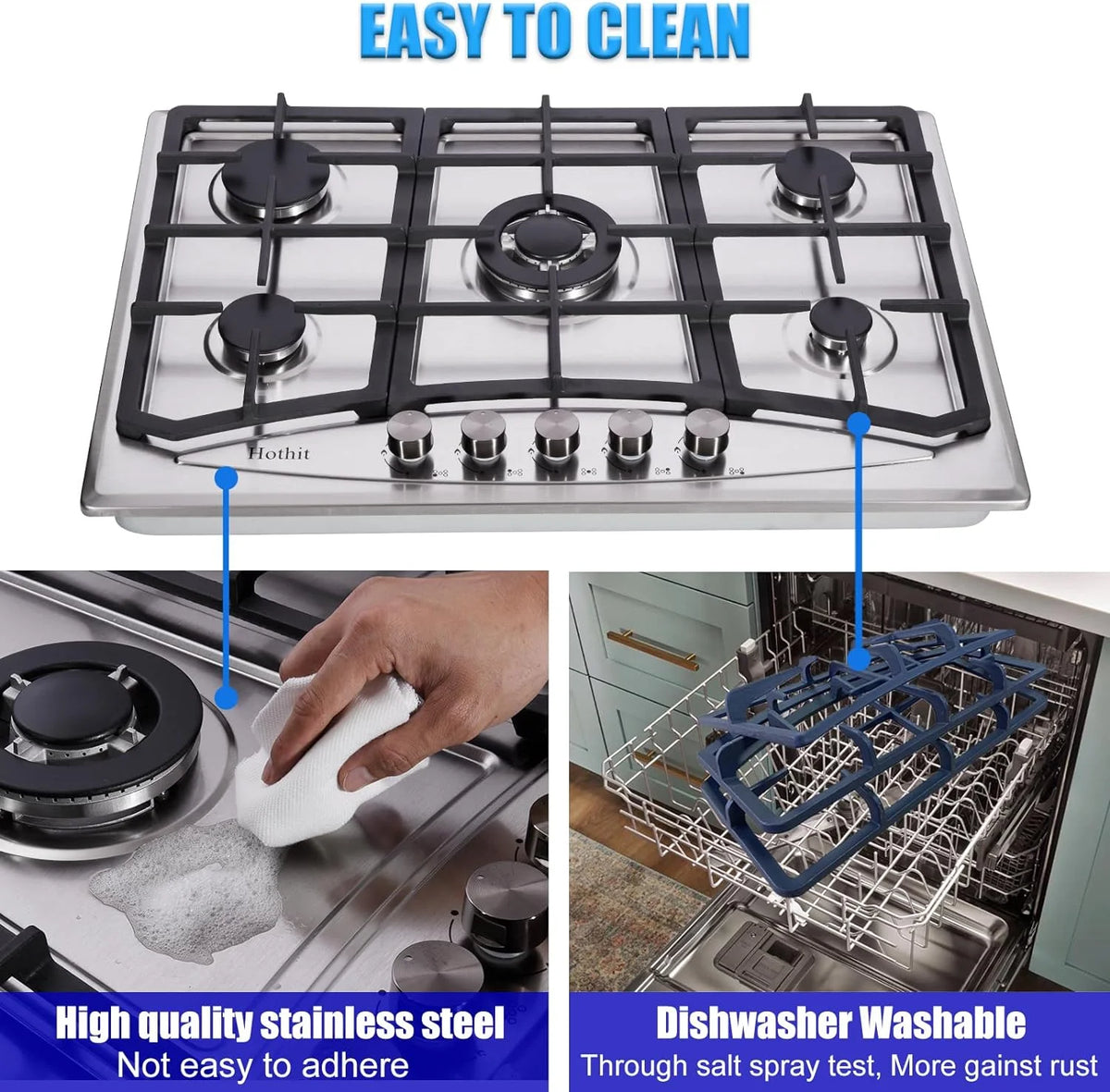 30" 5 Burner Built-in Stainless Steel Gas Cooktop R519772