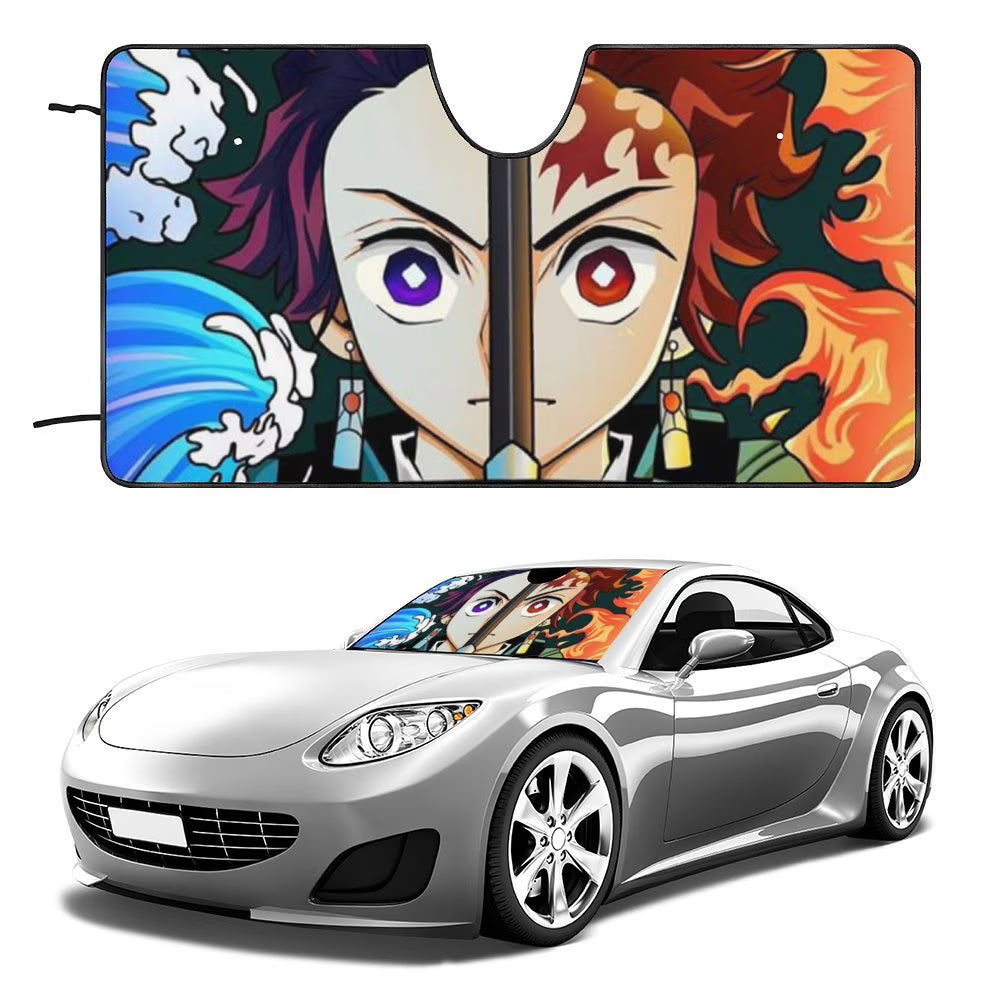 Demon Slayer Anime Car Windshield Sunshade Foldable Reflective Sun Visor L13217
