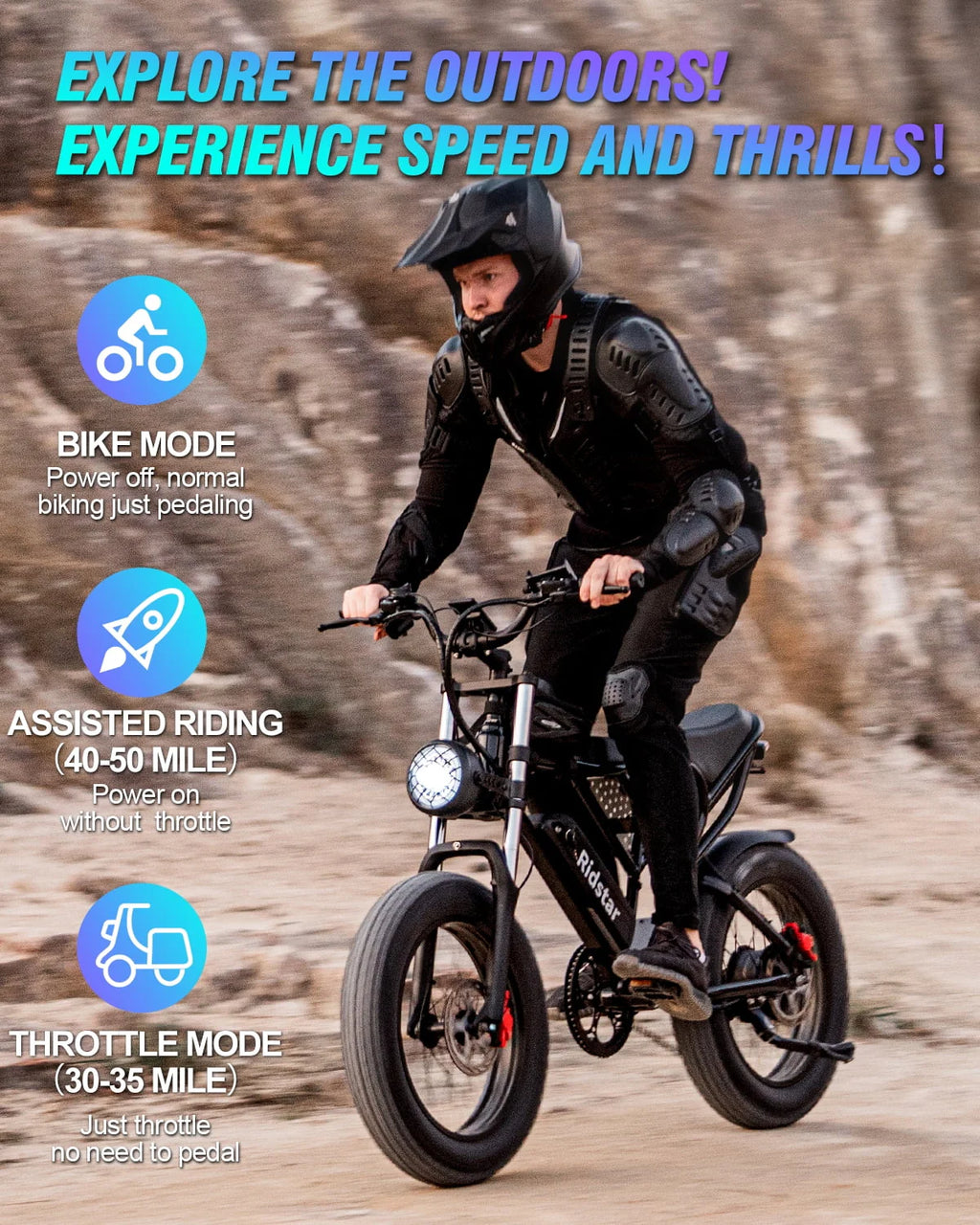 20 Fat Tire 1000W Electric Bike with Removable 48V/20Ah Battery C844280