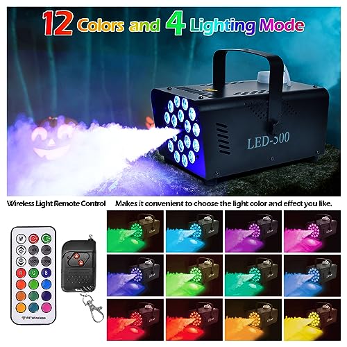 500W Fog Machine with LED Lights and Remote Control E552