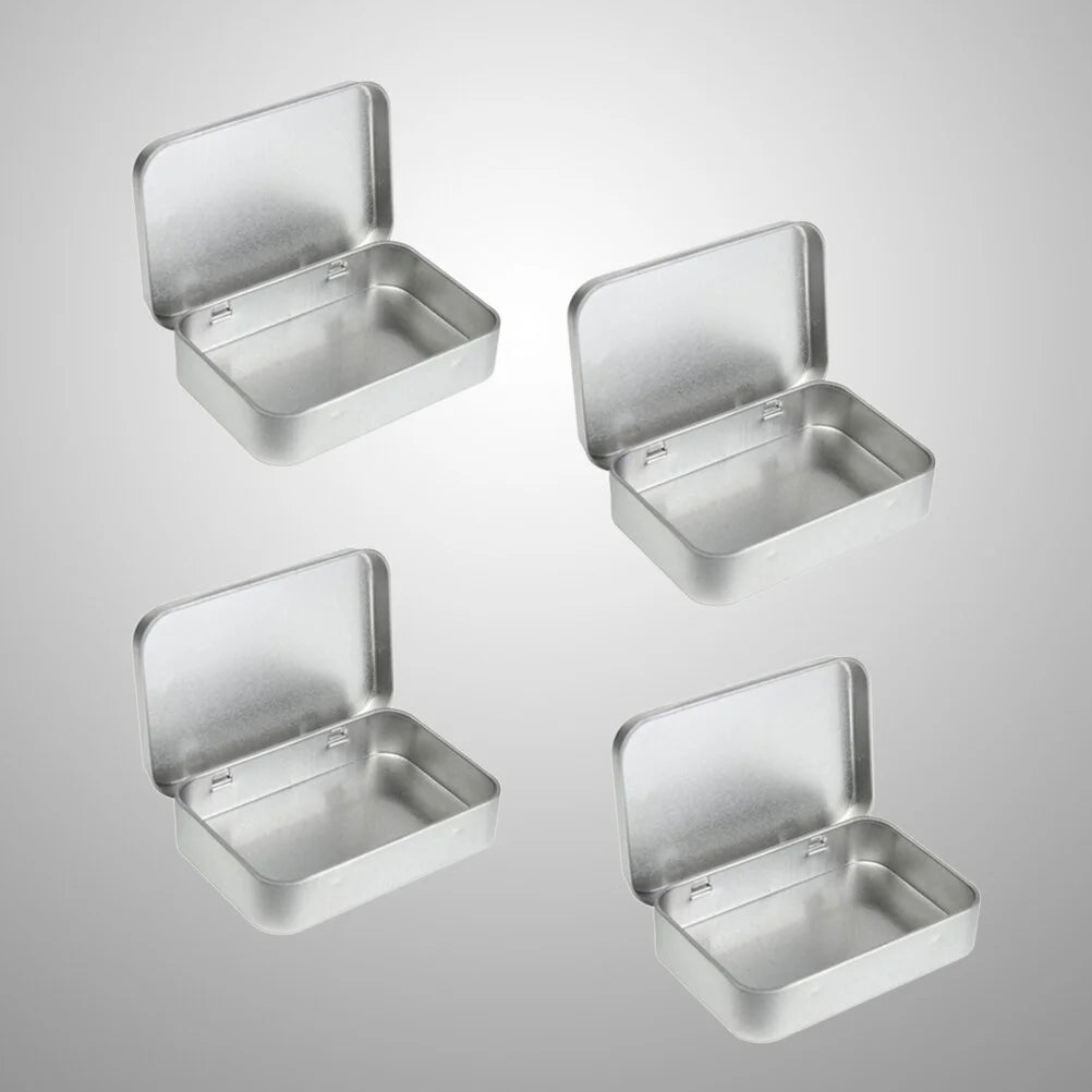 8 PCS Storage Bins with Lids Silver C456