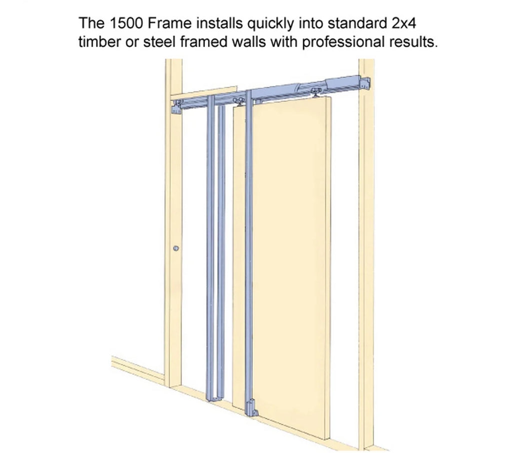 Solid Wood Interior Sliding French Pocket Door with Clear Glass P96119