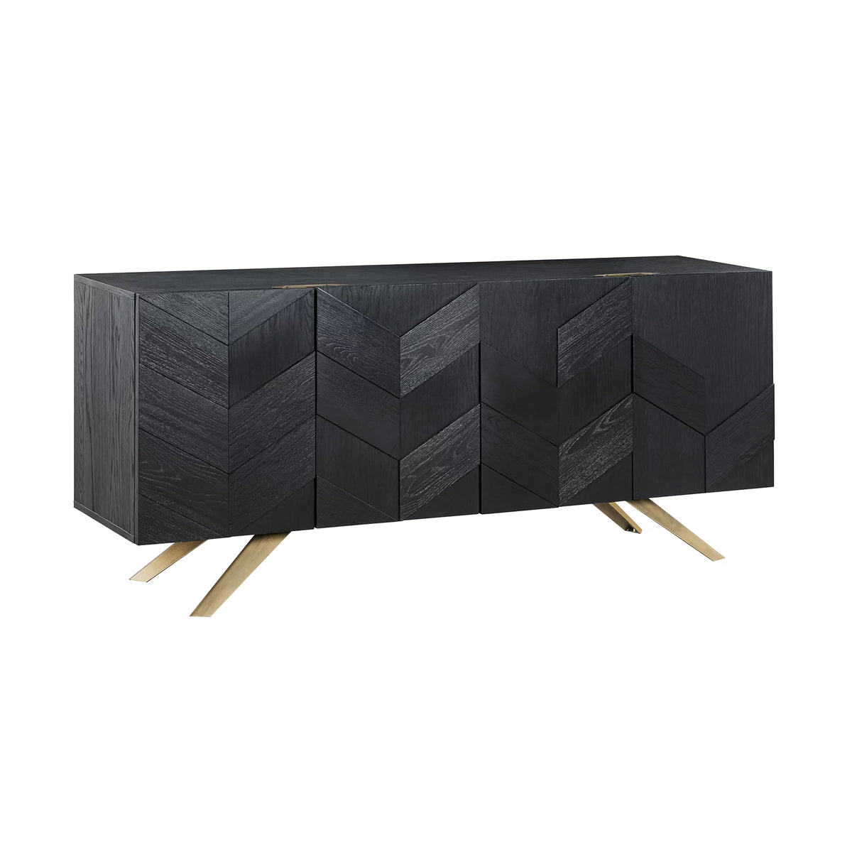 Black 4-Door Wood Sideboard Buffet O894186