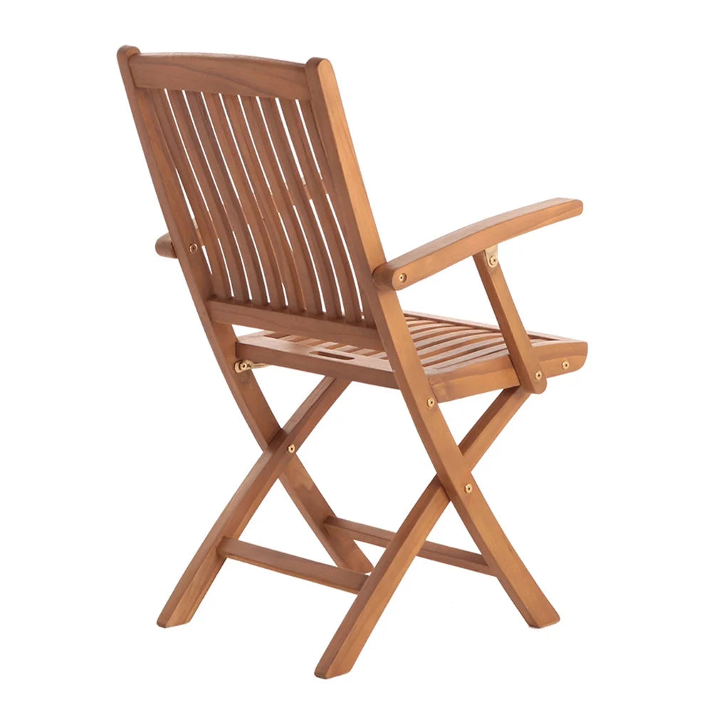 Brown Folding Chair with Arm Rests M44856