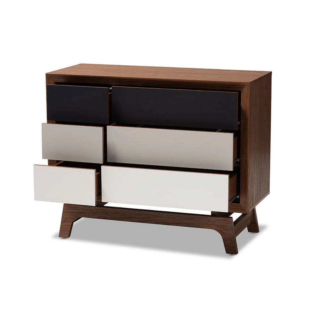 Multicolor Wood 6-Drawer Chest F738