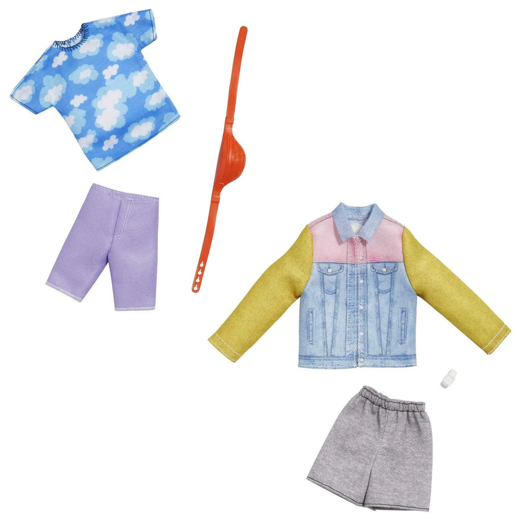 Barbie Fashion Pack Sporty Sleeves Shorts Long Sleeve Denim Jacket O932