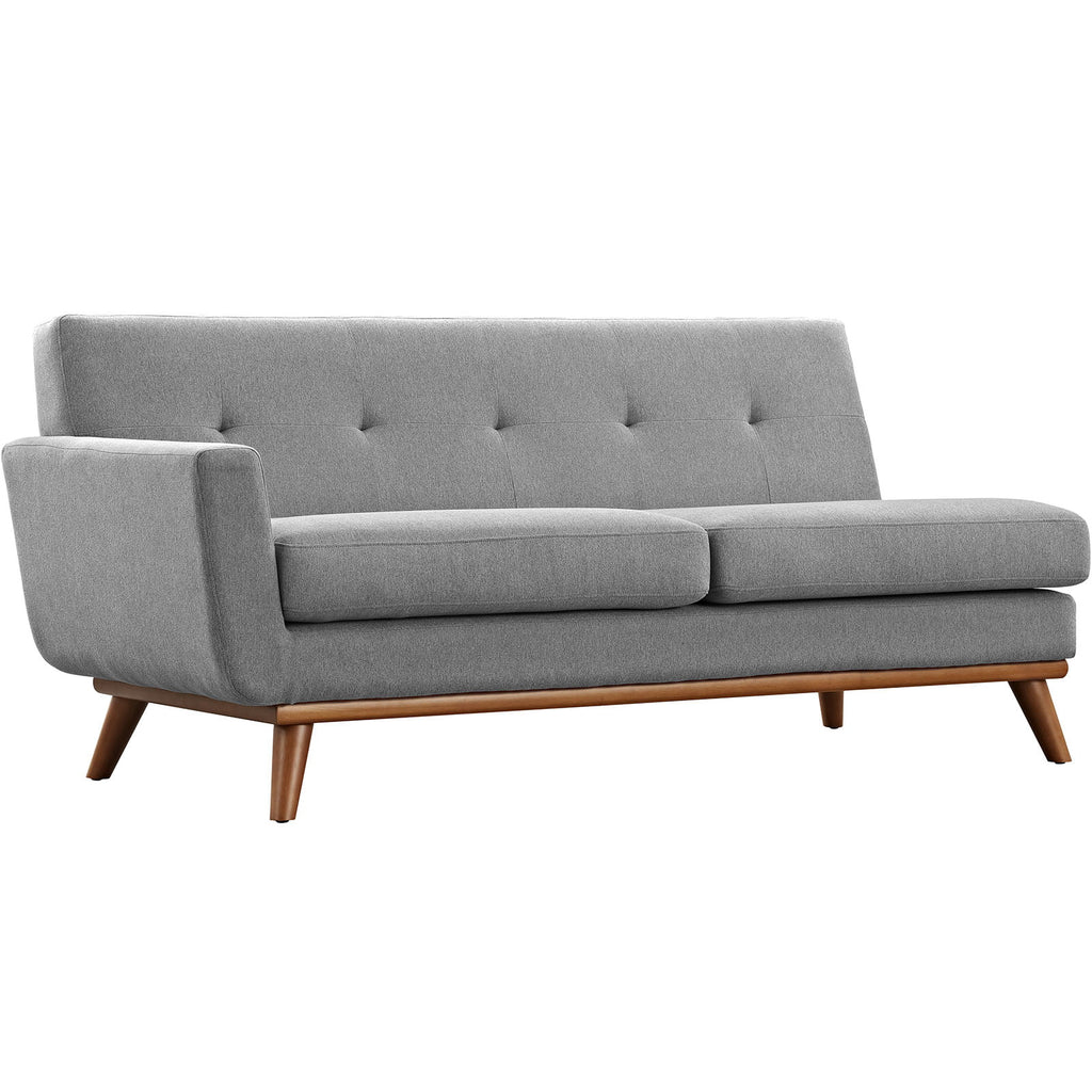 Right-Facing Grey Fabric Sectional Sofa H55632