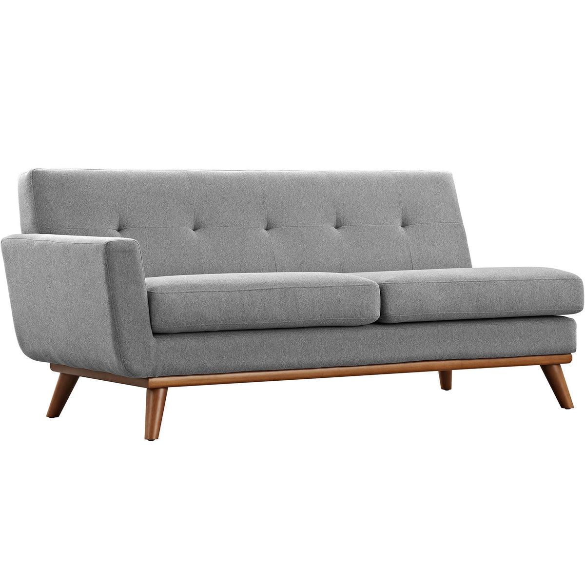 Right-Facing Grey Fabric Sectional Sofa H55632