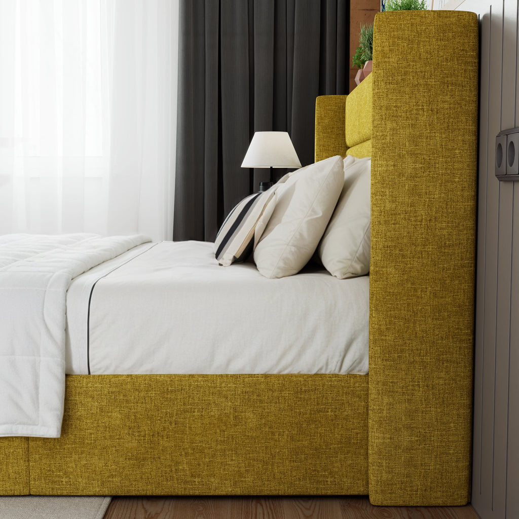 Grey King Size Lift Up Platform Bed Frame with Storage N3569