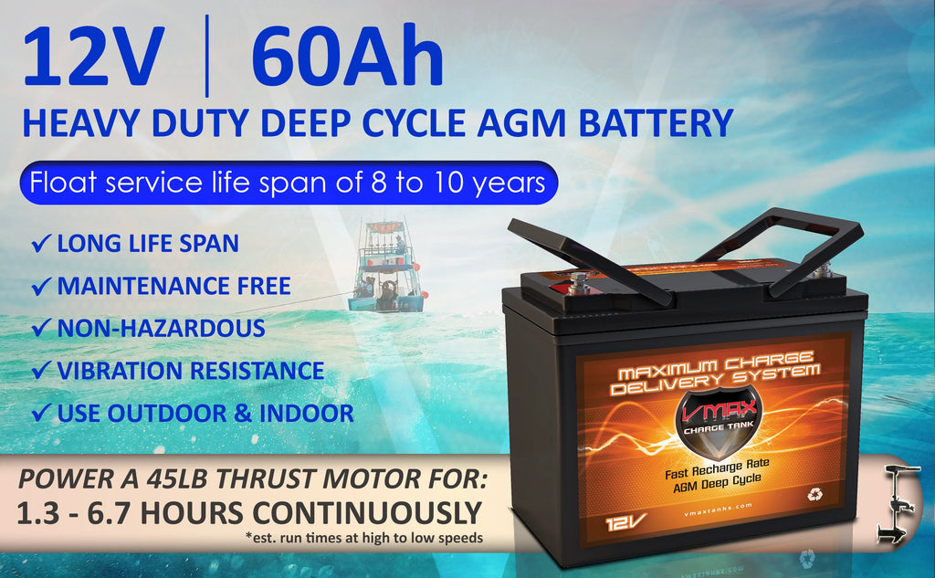 12V 60Ah AGM Deep Cycle Battery B1413