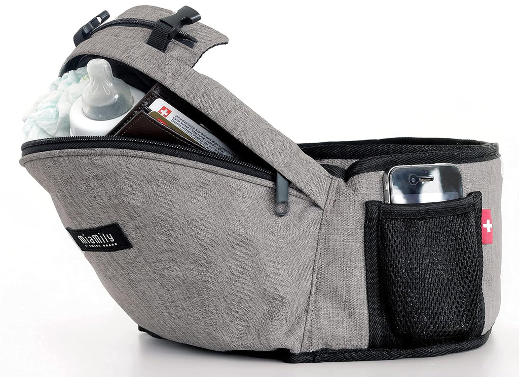 Hip Seat Baby Carrier with Adjustable Waist Belt (Charcoal Grey) S853